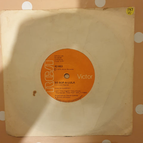 David Cassidy ‎– I Write The Songs / Be Bop A Lula  - Vinyl 7" Record - Opened  - Very-Good Quality (VG)