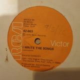David Cassidy ‎– I Write The Songs / Be Bop A Lula  - Vinyl 7" Record - Opened  - Very-Good Quality (VG)
