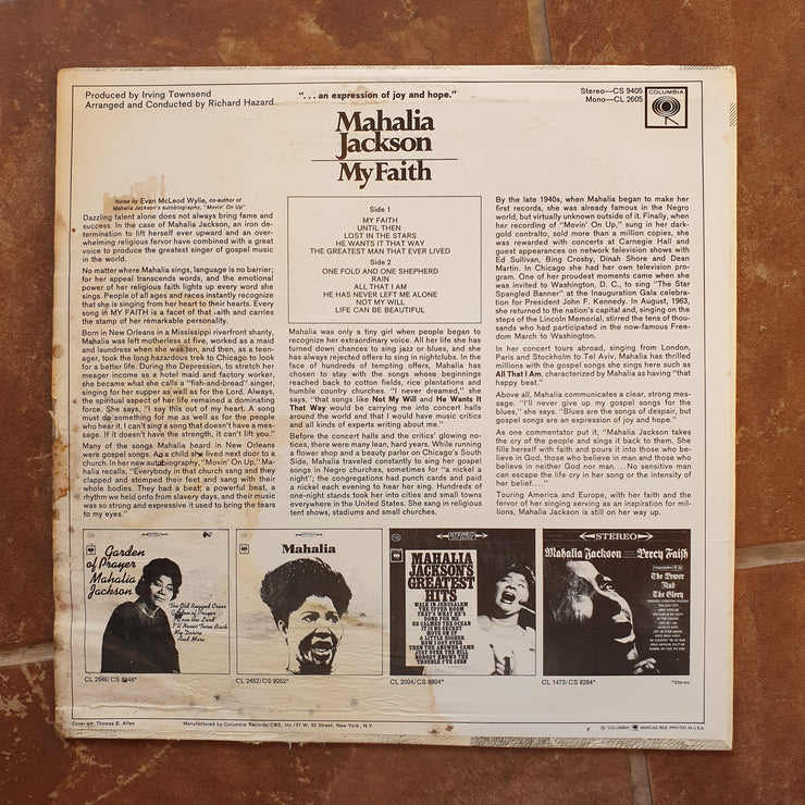 Mahalia Jackson – My Faith ‎– Vinyl LP Record - Very-Good- Quality (VG-)