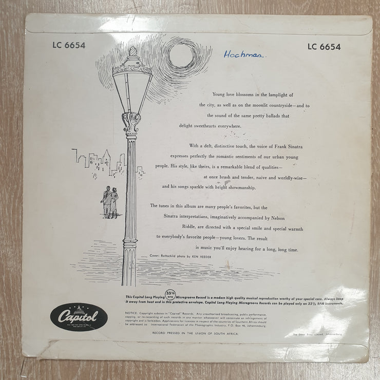 Frank Sinatra - Songs for Young Lovers  - Vinyl LP Record - Good+ Quality (G+)