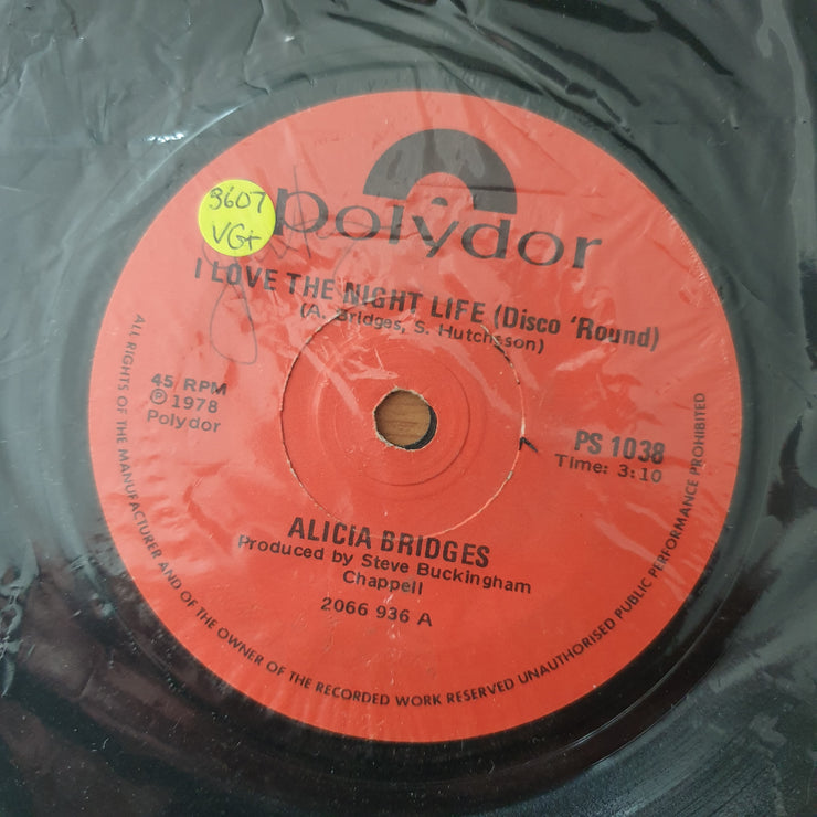 Alicia Bridges – I Love The Night Life (Disco Round) - Vinyl 7" Record - Very-Good+ Quality (VG+) (verygoodplus)