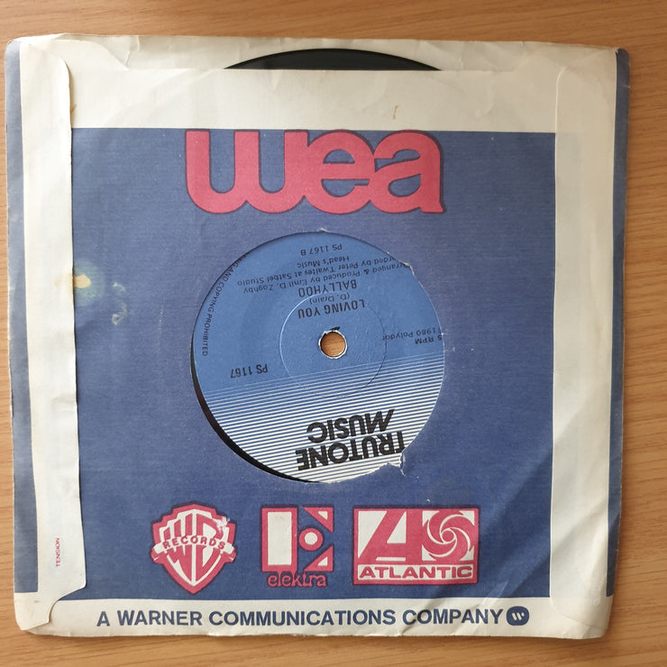 Ballyhoo – Man On The Moon - Vinyl 7" Record - Opened  - Very-Good- Quality (VG-) (verygoodminus)