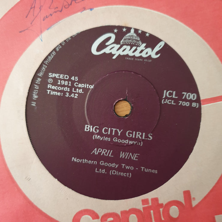 April Wine – Just Between You And Me - Vinyl 7" Record - Very-Good+ Quality (VG+) (verygoodplus)