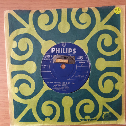 The New Seekers – Never Ending Song Of Love - Vinyl 7" Record - Very-Good+ Quality (VG+) (verygoodplus)