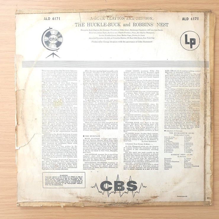 Buck Clayton – A Buck Clayton Jam Session (The Huckle-Buck And Robbin's Nest) - Vinyl LP Record - Good+ Quality (G+)
