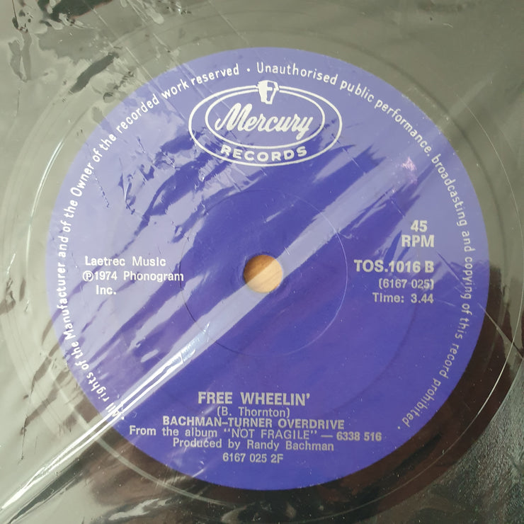 Bachman-Turner Overdrive – You Ain't Seen Nothing Yet / Free Wheelin' - Vinyl 7" Record - Very-Good+ Quality (VG+) (verygoodplus)