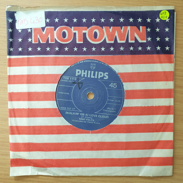 5000 Volts – Walkin' On A Love Cloud - Vinyl 7" Record - Very-Good+ Quality (VG+) (verygoodplus)