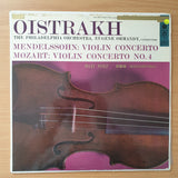 Oistrakh, The Philadelphia Orchestra, Eugene Ormandy / Mendelssohn, Mozart – Violin Concerto / Violin Concerto No. 4- Vinyl LP Record - Very-Good+ Quality (VG+) (verygoodplus)