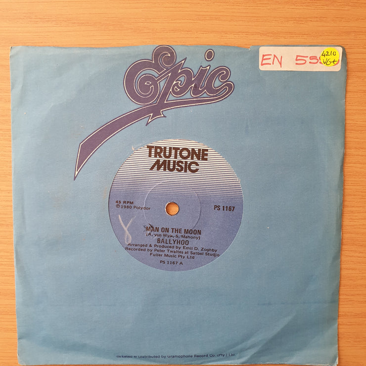 Ballyhoo – Man On The Moon - Vinyl 7" Record - Very-Good+ Quality (VG+) (verygoodplus)
