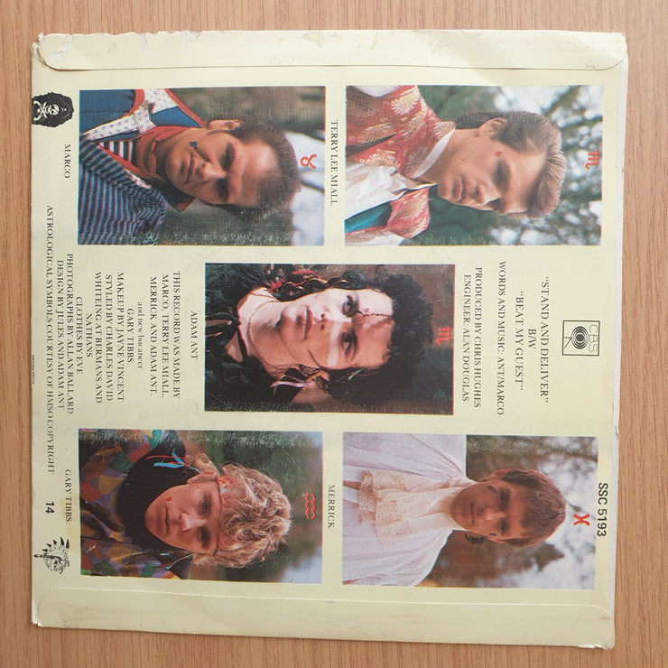 Adam And The Ants  – Stand & Deliver!- Vinyl 7" Record - Very-Good+ Quality (VG+) (verygoodplus)
