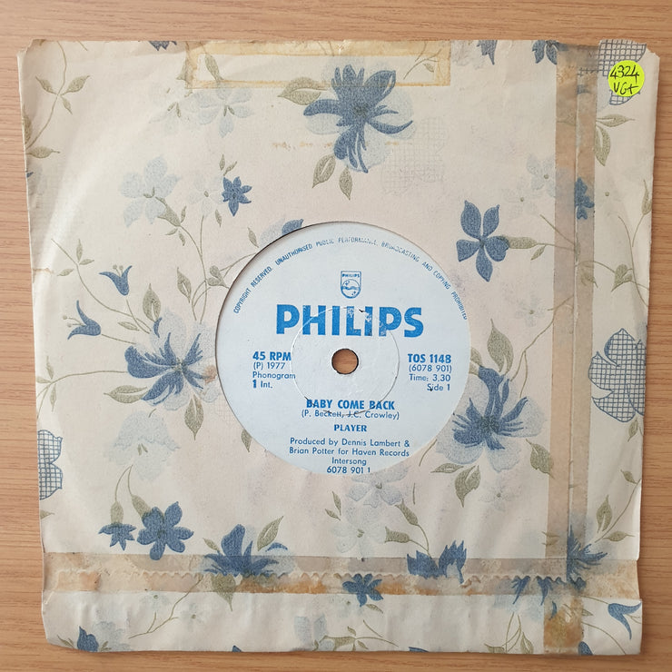 Player – Baby Come Back (Rhodesia) - Vinyl 7" Record - Very-Good+ Quality (VG+) (verygoodplus)