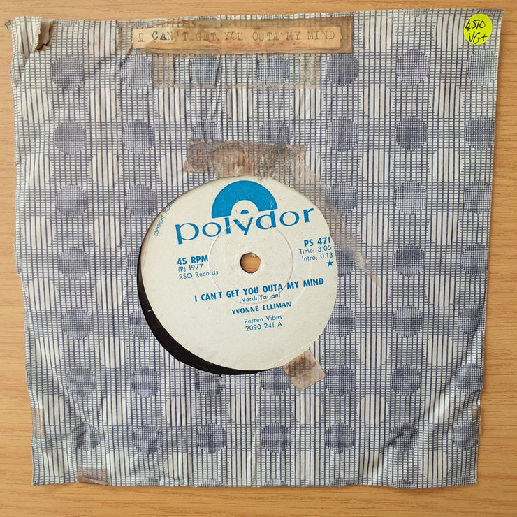Yvonne Elliman  – I Can't Get You Outa My Mind (Rhodesia) -  Vinyl 7" Record - Very-Good+ Quality (VG+) (verygoodplus)