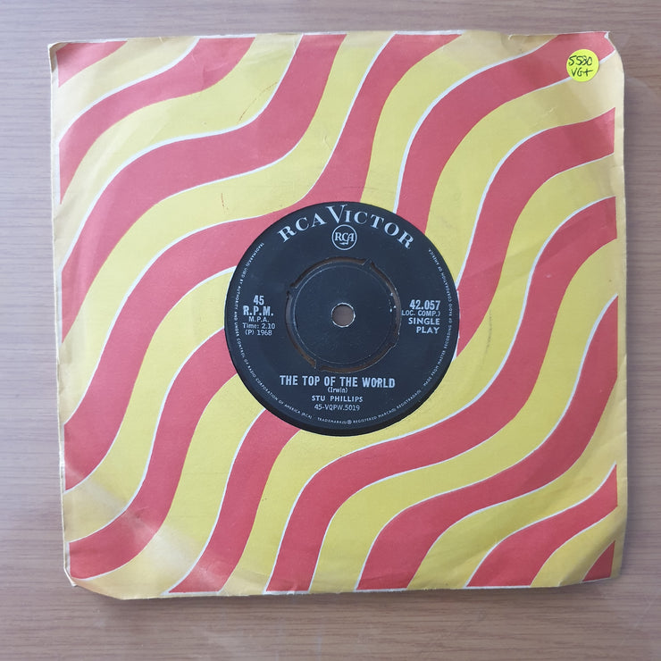 Stu Phillips - The Top Of The World - Vinyl 7" Record - Very-Good+ Quality (VG+) (verygoodplus)