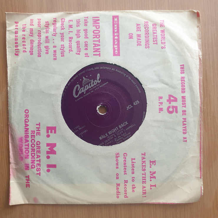 Bobbie Gentry & Glen Campbell – All I Have To Do Is Dream / Walk Right Back - Vinyl 7" Record - Very-Good+ Quality (VG+) (verygoodplus)