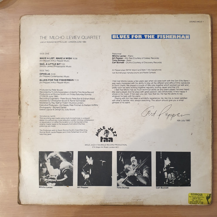 The Milcho Leviev Quartet – Blues For The Fisherman - Vinyl LP Record - Good+ Quality (G+) (gplus)