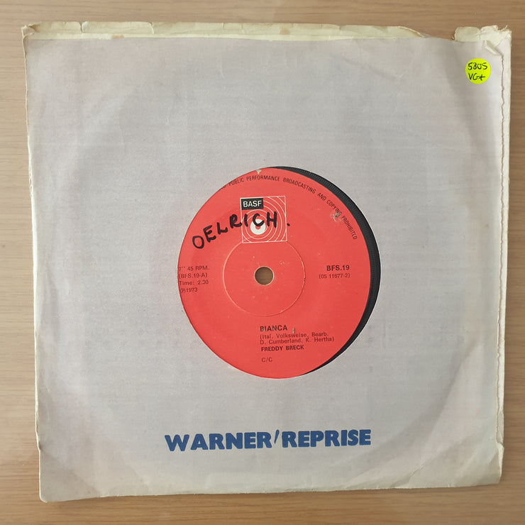 Freddy Breck – Bianca - Vinyl 7" Record - Very-Good+ Quality (VG+) (verygoodplus)