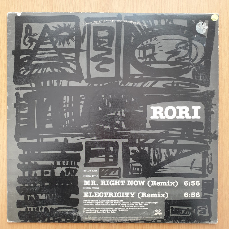 Rori – Mr. Right Now (Remix) / Electricity (Remix) - Promo Album –  Vinyl LP Record - Very-Good+ Quality (VG+)