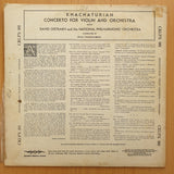 David Oistrakh - Khachaturian - Violin Concerto - The National Philharmonic Orchestra Alexander Gauk – Vinyl LP Record - Very-Good+ Quality (VG+)