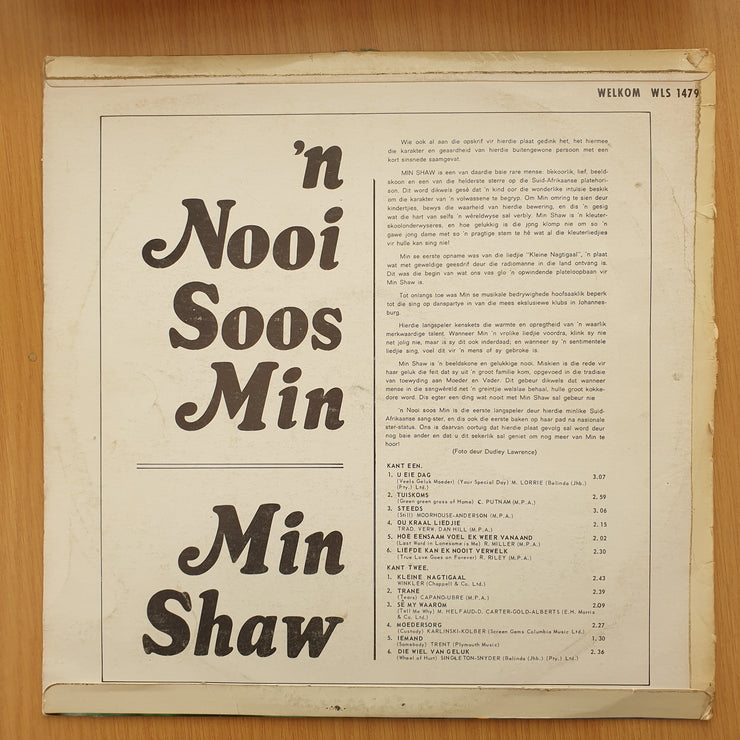 Min Shaw – 'n Nooi Soos Min – Vinyl LP Record - Very-Good+ Quality (VG+)