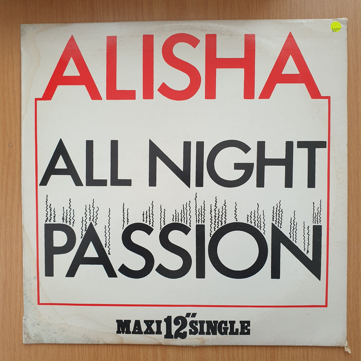Alisha – All Night Passion – Vinyl LP Record - Very-Good+ Quality (VG+) (verygoodplus)