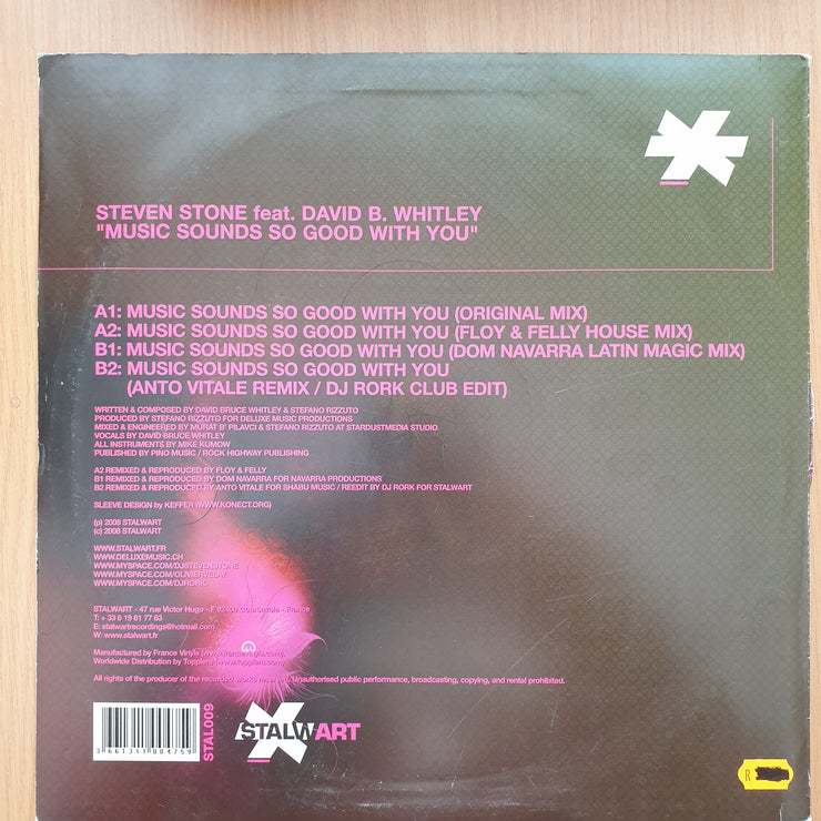 Steven Stone Feat. David B. Whitley – Music Sounds So Good With You - Vinyl LP Record - Very-Good+ Quality (VG+) (verygoodplus)