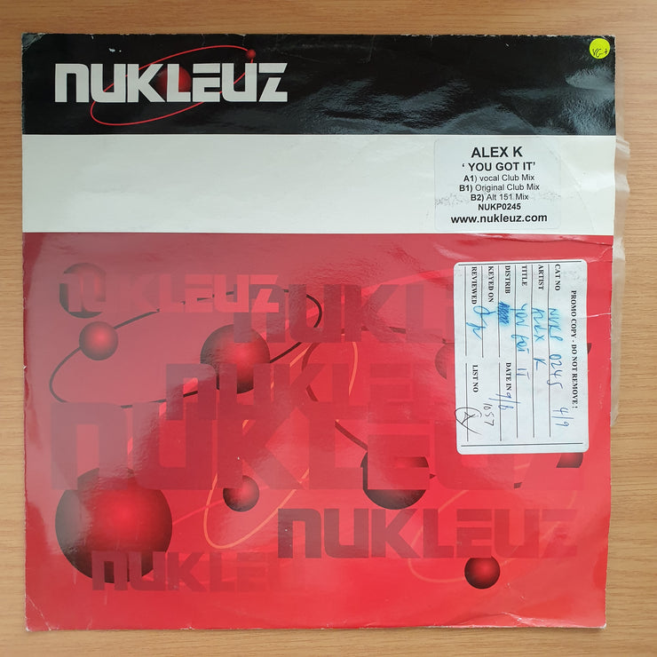 Alex K - You Got It - Vinyl LP Record - Very-Good+ Quality (VG+)