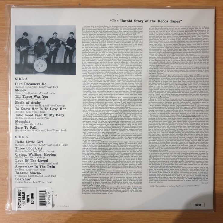 The Beatles – The Decca Tapes - Picture Disc ‎– Vinyl LP Record - Very-Good+ Quality (VG+)