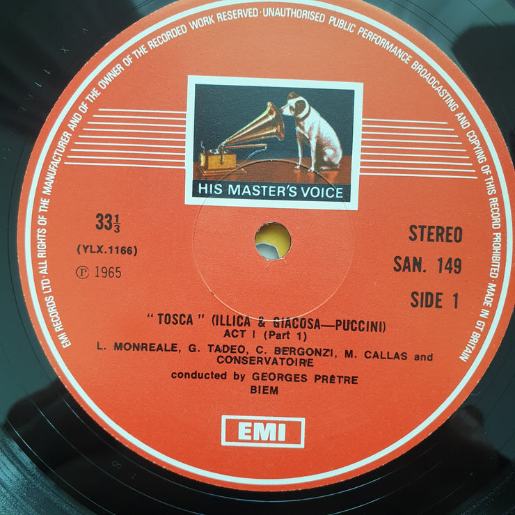 Puccini - Maria Callas, Carlo Bergonzi, Tito Gobbi, Georges Prêtre – Tosca ‎– Box Set with Booklet - 2x Vinyl LP Record - Very-Good+ Quality (VG+)