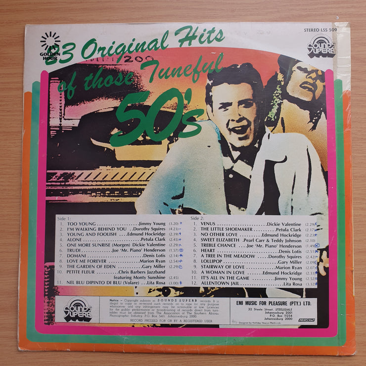 23 Original Hits of Those Tuneful 50's -  Vinyl LP Record - Very-Good+ Quality (VG+)