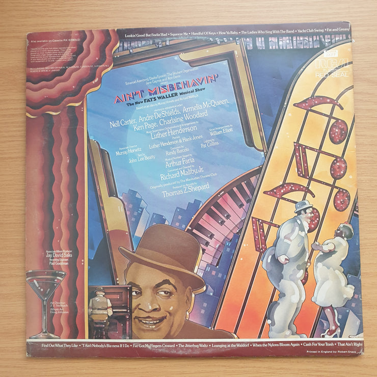 Ain't Misbehavin'  - Original Broadway Cast - The New Fats Waller Musical Show - Vinyl LP Record - Very-Good+ Quality (VG+)