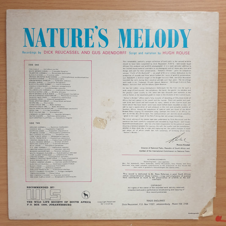 Nature's Melody - Hugh Rose - Superb Stereo Recordings of  53 Birds of Africa - Vinyl LP Record - Very-Good+ Quality (VG+)