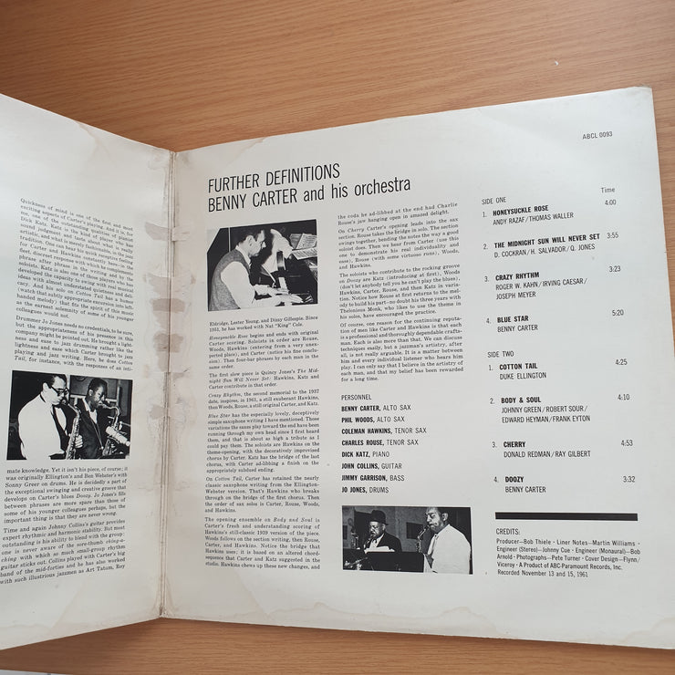 Benny Carter And His Orchestra – Further Definitions – Vinyl LP Record - Very-Good+ Quality (VG+) (verygoodplus)