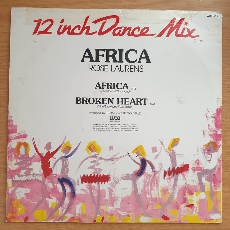 Rose Laurens – Africa 12" Dance Mix – Vinyl LP Record - Very-Good+ Quality (VG+) (verygoodplus)