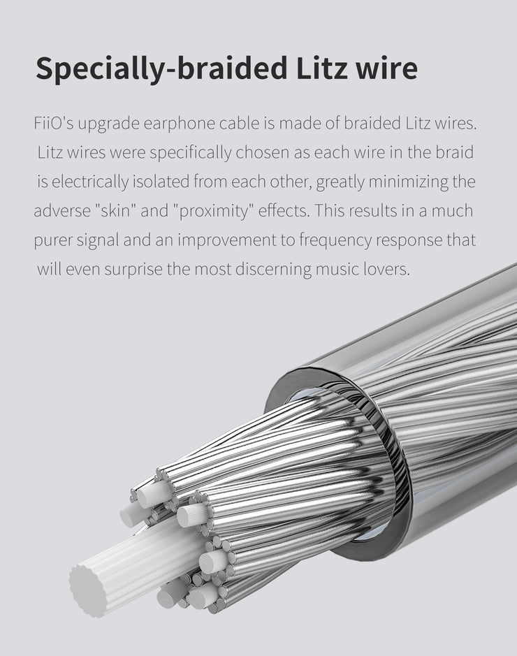 FiiO LC-4.4D - 4.4mm Balanced Cable - Audiophile High Purity Sterling Silver Litz MMCX Balanced earphone replacement cable for Shure/Westone/FiiO (Ships Next Day) (C-Plan Audio Specials) - C-Plan Audio
