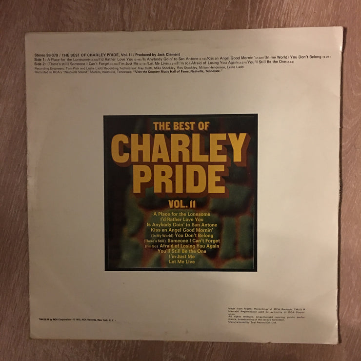 The Best Of Charley Pride - Vol II - Vinyl LP Record - Opened  - Very-Good- Quality (VG-) - C-Plan Audio