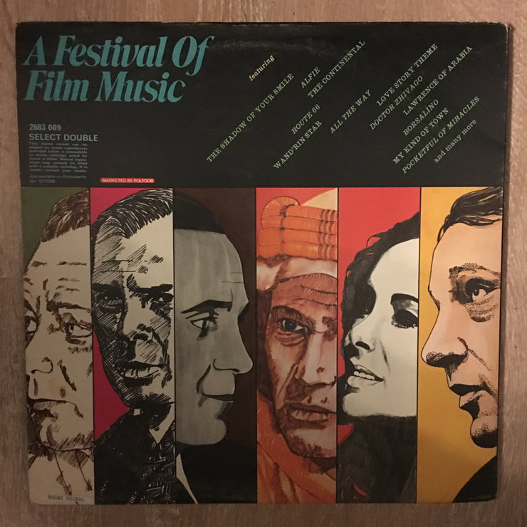 Frank Chacksfield, Nelson Riddle, David Rose, Maurice Jarre With Larry Adler, Richard Attenborough ‎– A Festival Of Film Music -  Double Vinyl LP Record - Opened  - Very-Good+ Quality (VG+) - C-Plan Audio