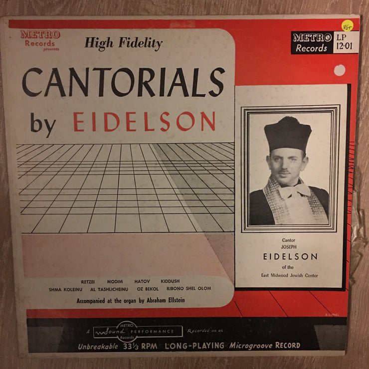 Joseph Eidelson ‎– Cantorials By Eidelson - Vinyl LP Record - Opened  - Very-Good+ Quality (VG+) - C-Plan Audio