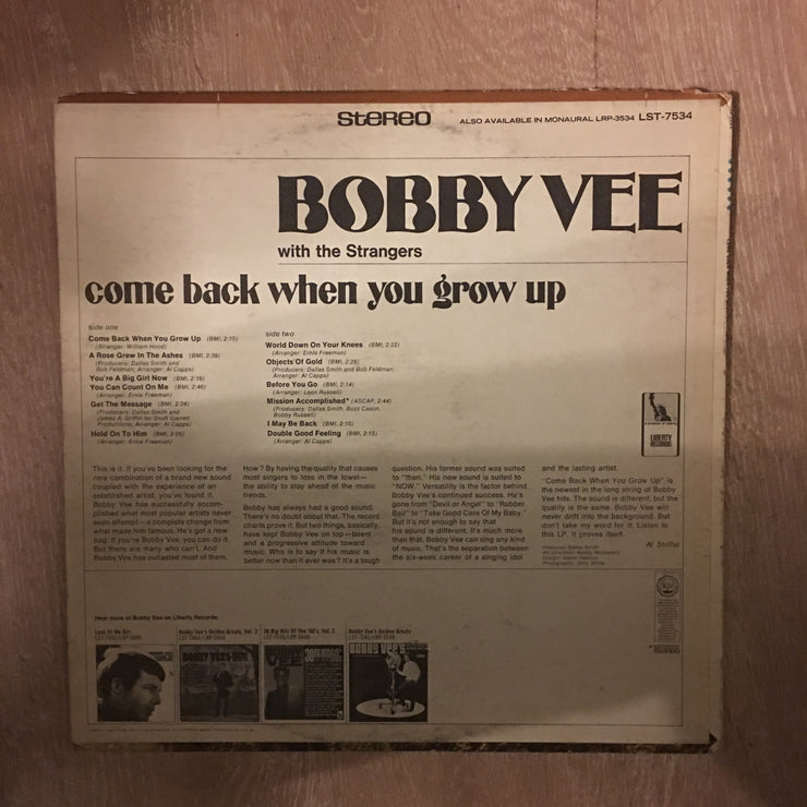 Bobby Vee - Come Back When You Grow Up - Vinyl LP Record - Opened  - Very-Good Quality (VG) - C-Plan Audio