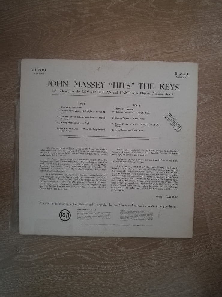 John Massey Hits The Keys - Vinyl LP Record - Opened  - Very-Good Quality (VG) - C-Plan Audio