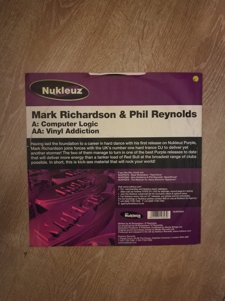 Mark Richardson & Phil Reynolds ‎– Computer Logic - Vinyl LP Record - Opened  - Very-Good Quality (VG) - C-Plan Audio