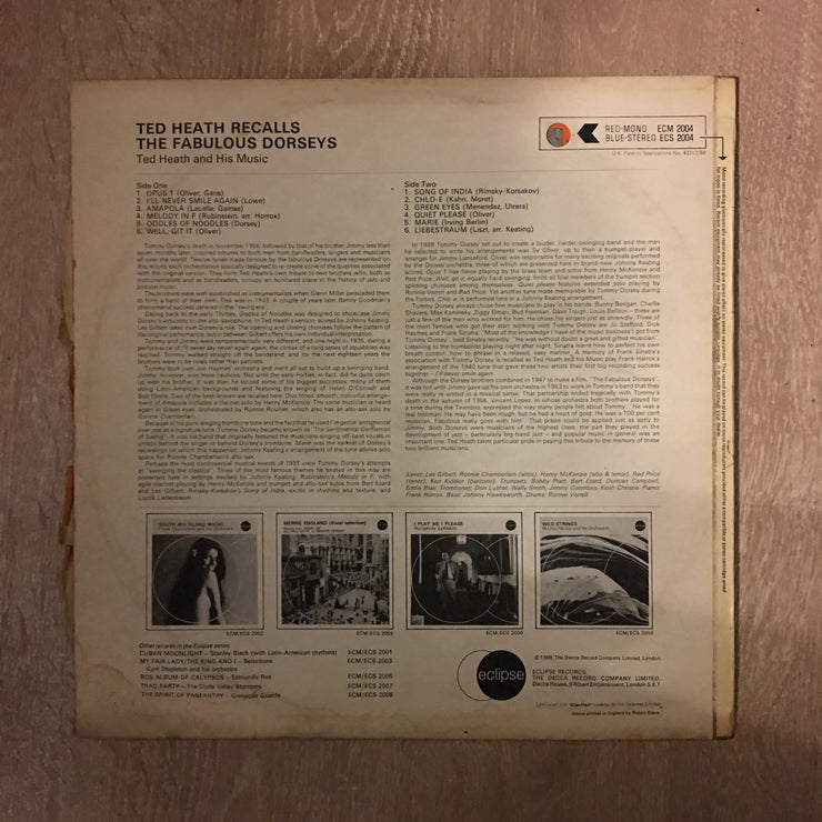Ted Heath Recalls The Fabulous Dorseys - Vinyl LP Record - Opened  - Very-Good Quality (VG) - C-Plan Audio