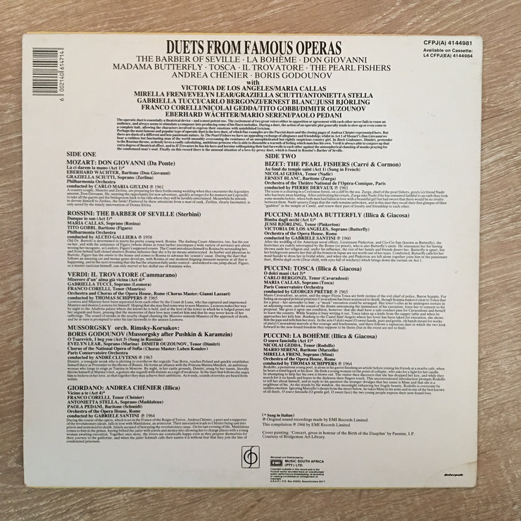 Duets From Famous Operas -  Vinyl LP Record - Opened  - Very-Good+ Quality (VG+) - C-Plan Audio