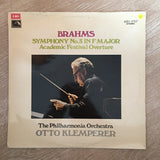Brahms - Otto Klemperer, The Philharmonia Orchestra ‎– Symphony No. 3 In F Major / Academic Festival Overture ‎- Vinyl LP Record - Opened  - Very-Good+ Quality (VG+) - C-Plan Audio