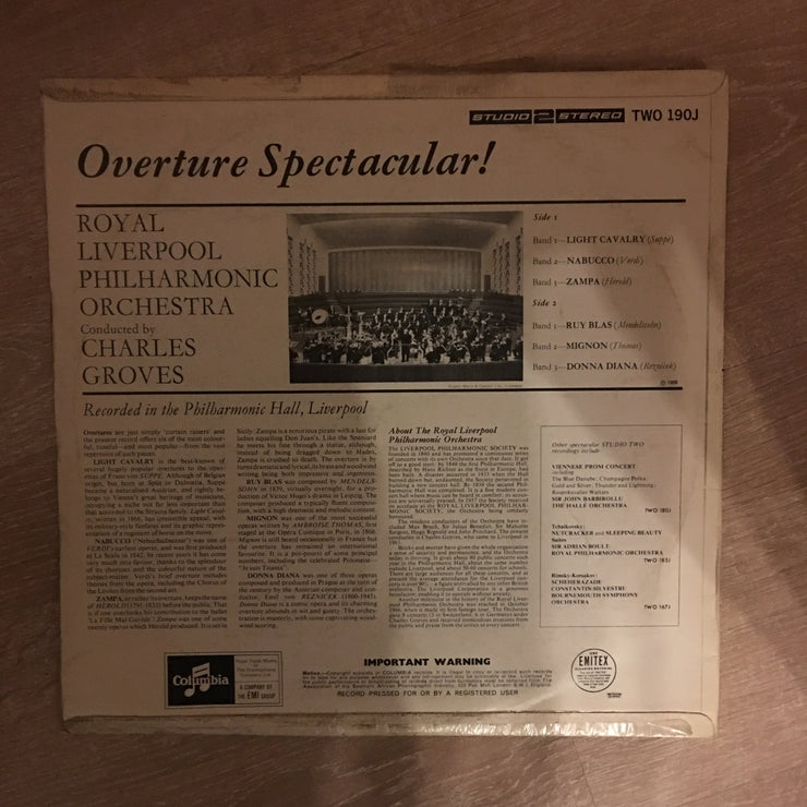 Charles Groves - Overture Spectacular - Vinyl LP Record - Opened  - Very-Good Quality (VG) - C-Plan Audio