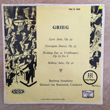 Grieg, Bamberg Symphony Orchestra, Edouard Van Remoortel ‎– Lyrics Suite, Op. 54 - Norwegian Dances, Op. 35 - Wedding Day At Troldhaugen, Op. 65 No. 6 - Holberg Suite, Op. 40 - Vinyl LP Record - Opened  - Very-Good Quality (VG) - C-Plan Audio