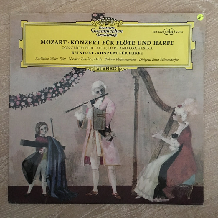 Mozart / Reinecke - Karlheinz Zöller • Nicanor Zabaleta • Berliner Philharmoniker • Ernst Märzendorfer ‎– Konzert Für Flöte Und Harfe • Konzert Für Harfe - Vinyl LP Record - Opened  - Very-Good+ Quality (VG+) - C-Plan Audio