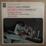 Sibelius, Max Bruch, Masuka Ushioda, Japan Philharmonic Symphony Orchestra, Seiji Ozawa ‎– Violin Concertos  - Vinyl LP Record - Opened  - Very-Good Quality (VG) - C-Plan Audio