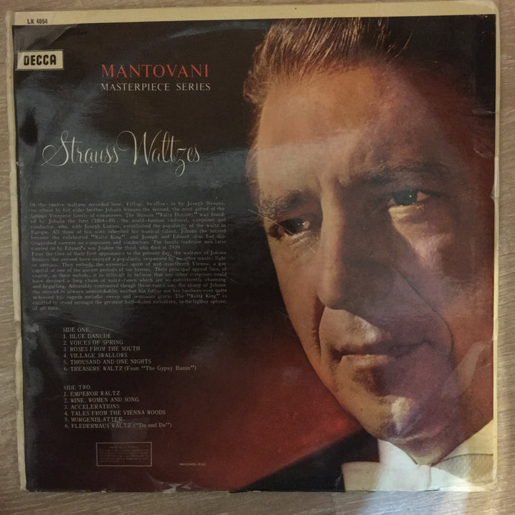 Mantovani - Strauss Waltzes - Vinyl LP Record - Opened  - Good Quality (G) - C-Plan Audio