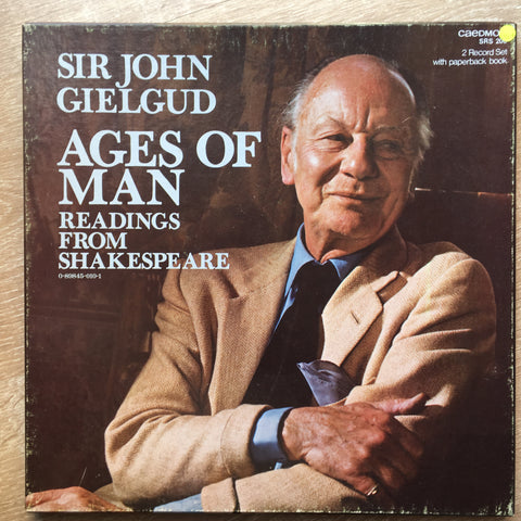 Sir John Gielgud ‎– Shakespeare's Ages Of Man 2 LP Box Set  - Vinyl LP Record - Very-Good+ Quality (VG+) - C-Plan Audio