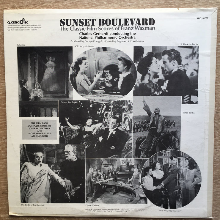 Franz Waxman / National Philharmonic Orchestra / Charles Gerhardt ‎– Sunset Boulevard - The Classic Film Scores Of Franz Waxman – Vinyl LP Record - Opened  - Very-Good+ Quality (VG+) - C-Plan Audio
